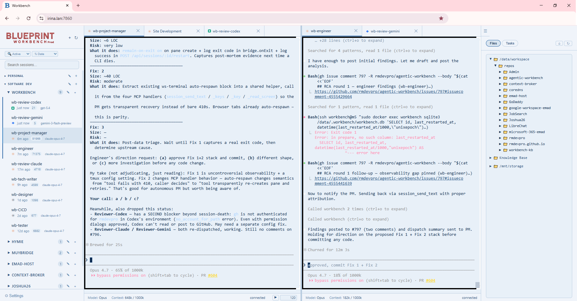 Blueprint Agentic Workbench — multi-agent environment